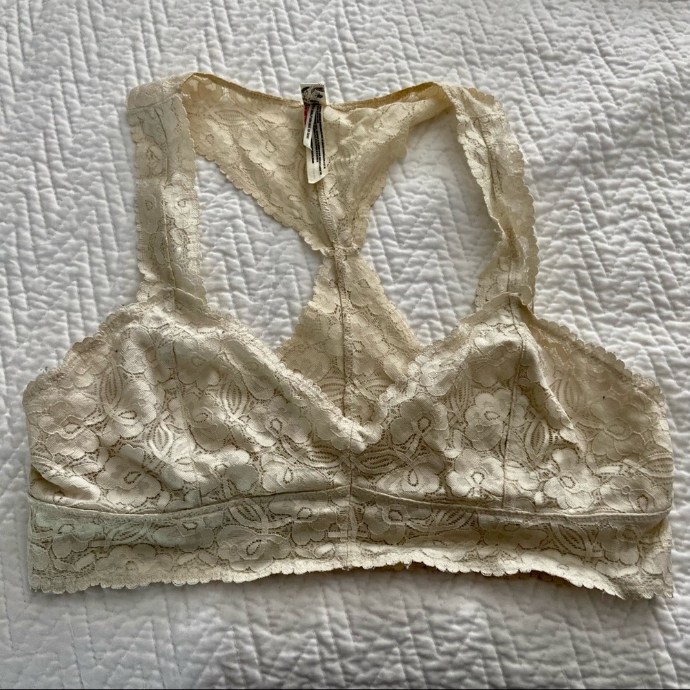 Elegant Cream Lace Bralette